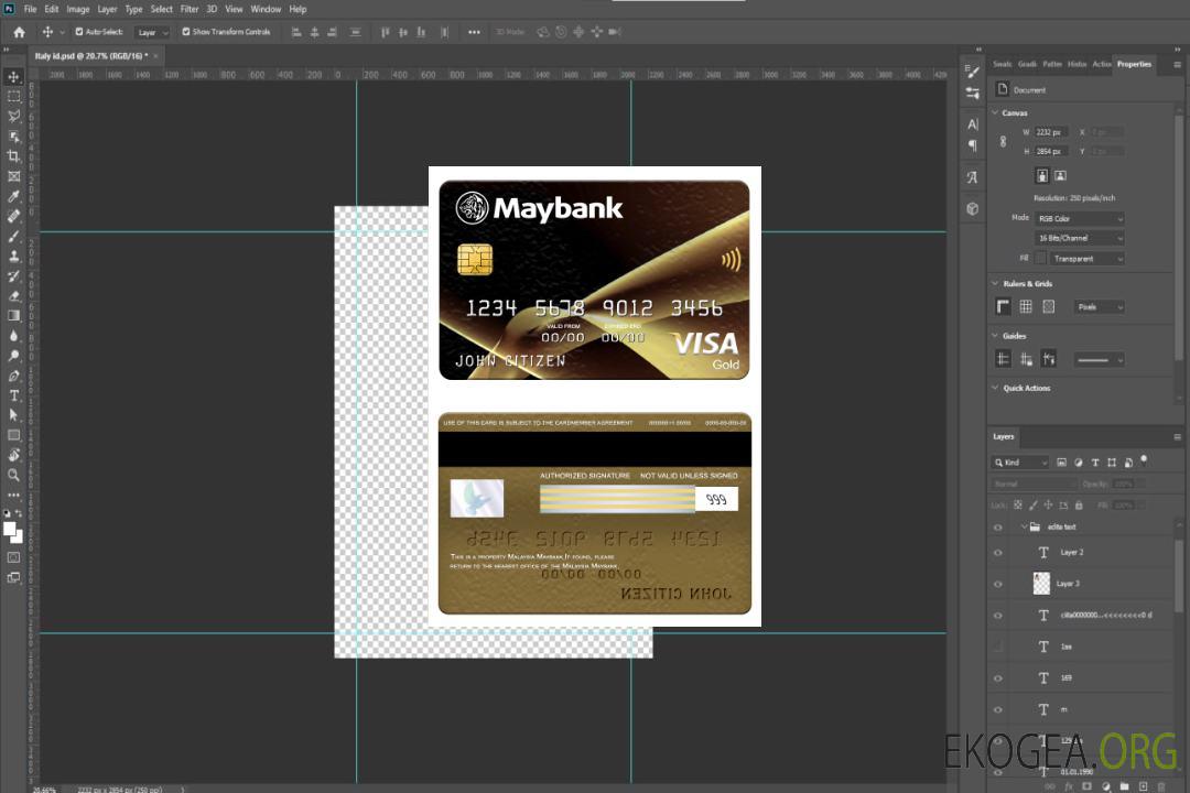 Carte visa or Maybank Malaisie template Carte visa or Maybank Malaisie template